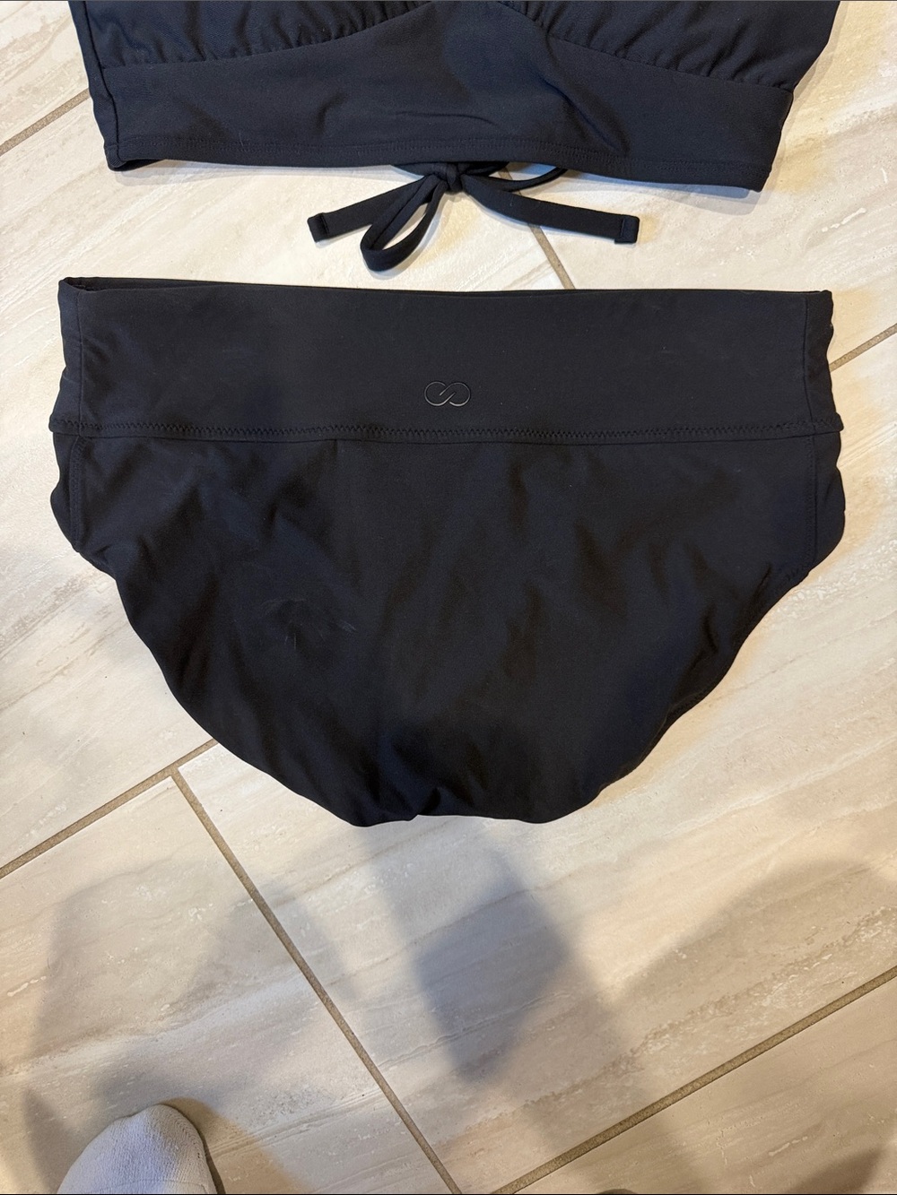 Calia Black Two-Piece Swim Set - Classic Bikini Top & High Waist Bottom - Picture 2 of 5